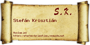Stefán Krisztián névjegykártya